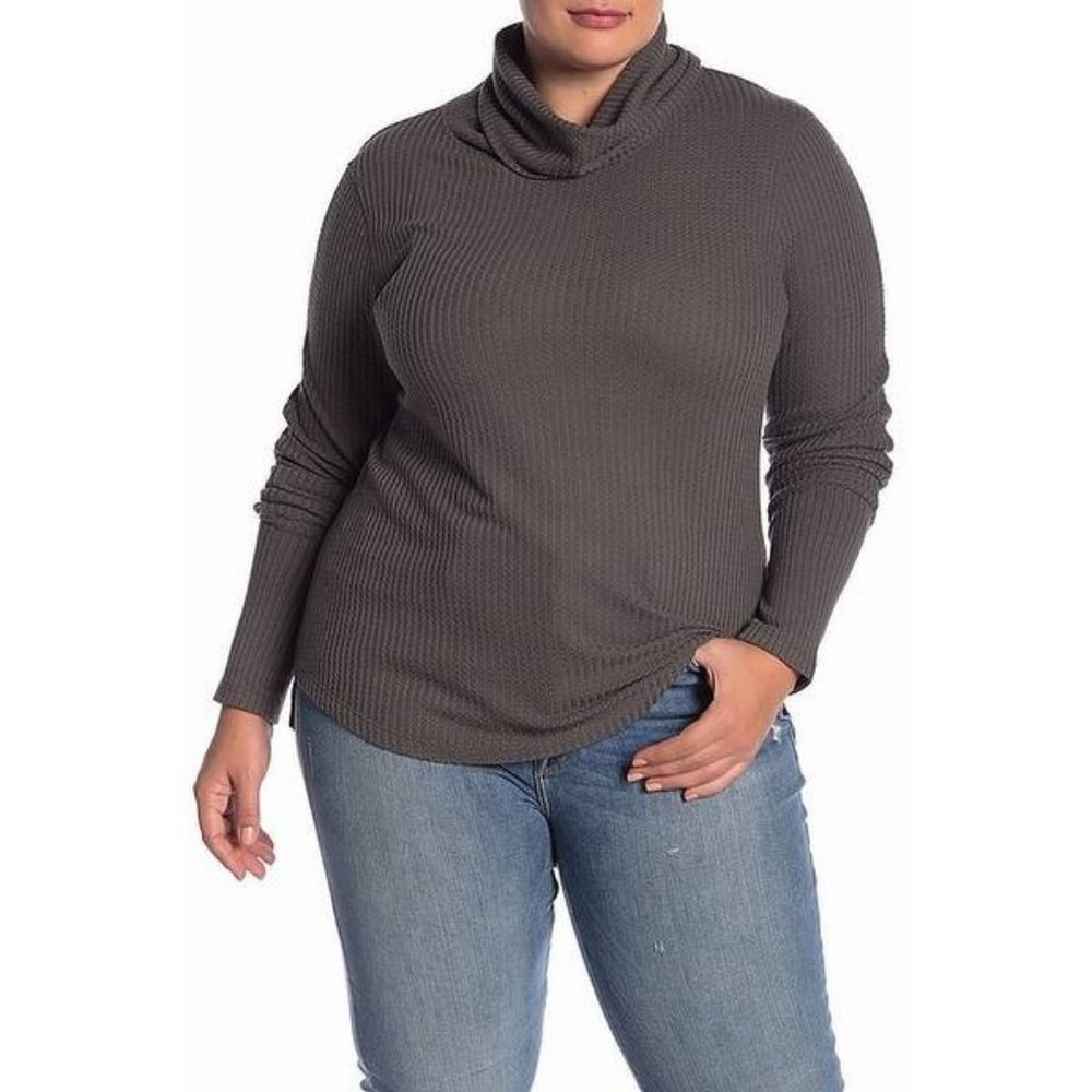 SUSINA Ribbed Knit Cowl Neck Sweater Size 3X